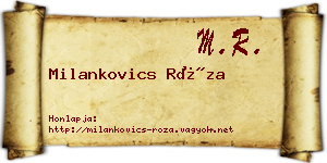 Milankovics Róza névjegykártya